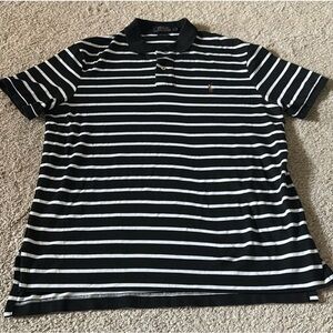 Polo by Ralph Lauren Black and White Striped Men's Shirt